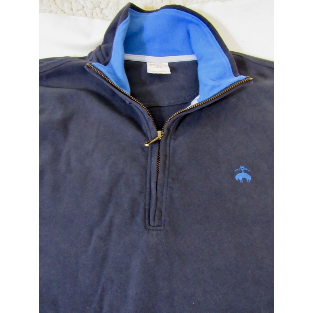 Brooks Brothers 1818 1/4 Zip Blue Cotton Sweater Sz M - Picture 14 of 14